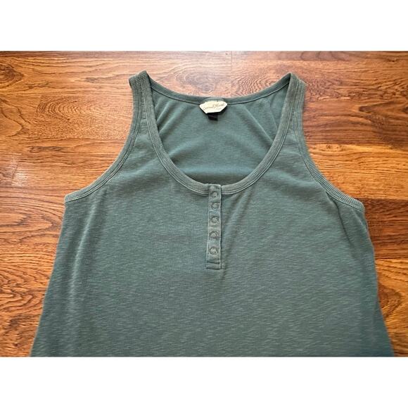 Universal Thread Women's Green Ribbed Henley Tank Dress XL Minimalist Style - Picture 3 of 7
